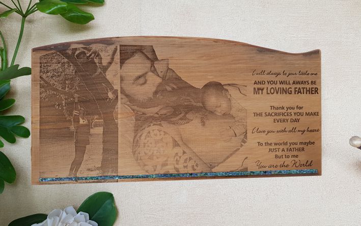 Your favourite photo engraved into Recycled Rimu, made near Invercargill, Southland